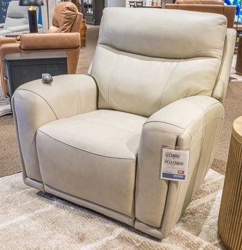 Pincara - Power AutoGlide Recliner With Audio System - Bone by Ashley – Reclining Chairs