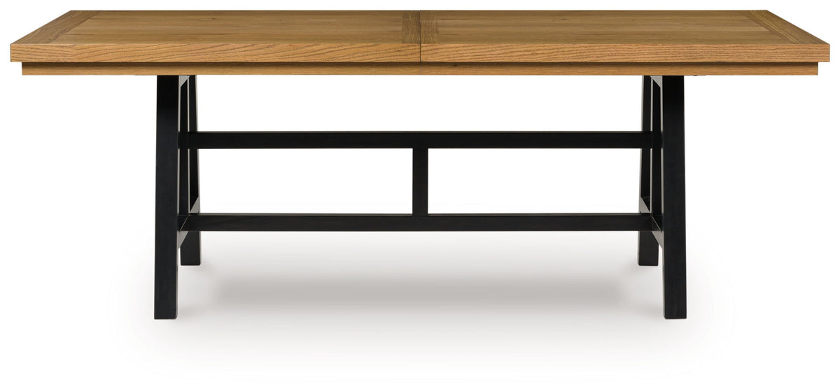 Galliden - Rectangular Dining Room Extension Table - Black / Brown by Ashley – view 2