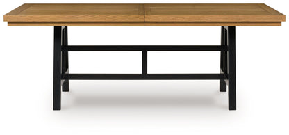 Galliden - Rectangular Dining Room Extension Table - Black / Brown by Ashley – view 2