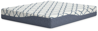 12 Inch Chime Elite 2.0 - California King Mattress - White / Blue by Ashley – Memory Foam Mattresses