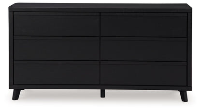 Danziar - Six Drawer Dresser - Black by Ashley – view 3