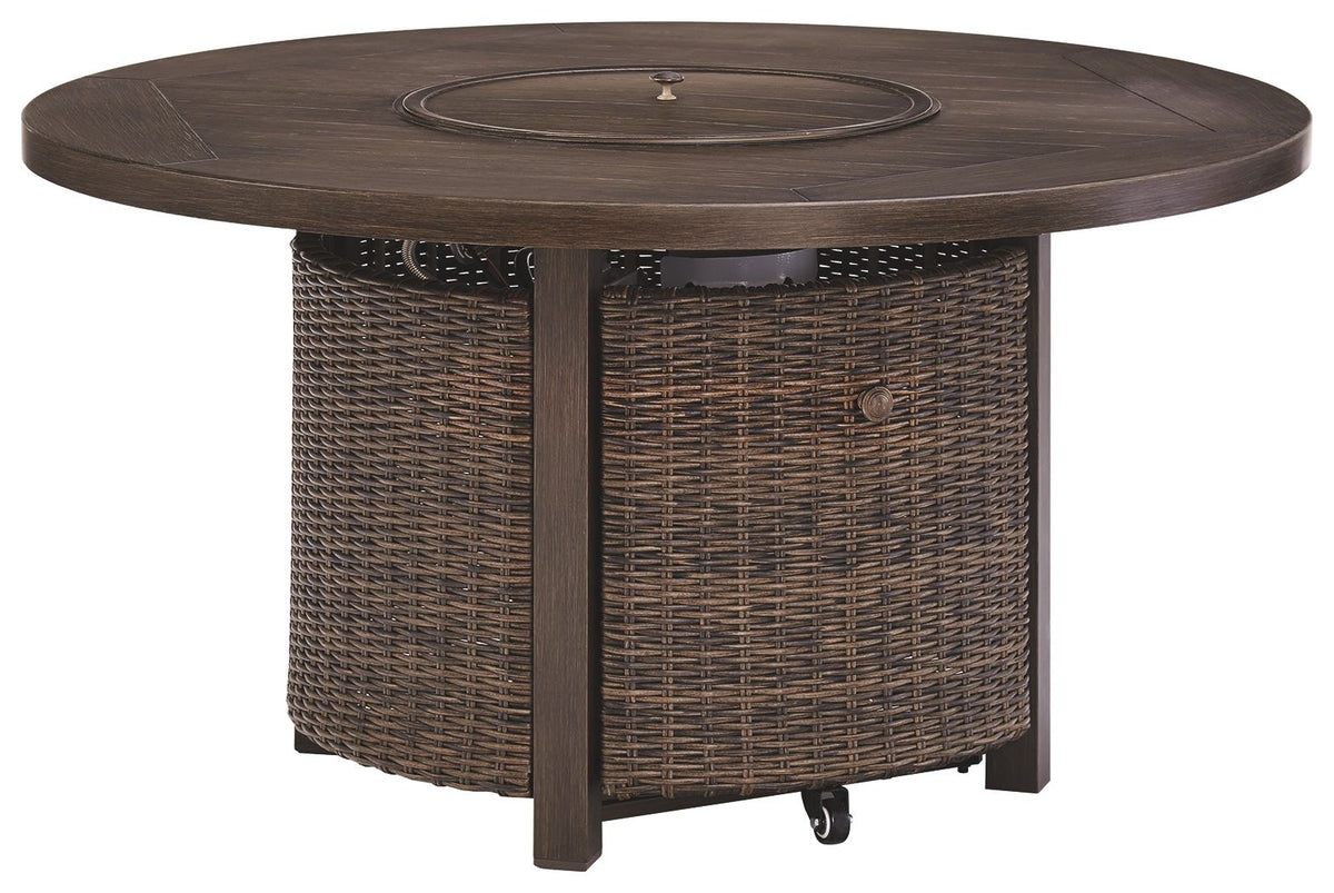Paradise Trail - Round Fire Pit Table - Medium Brown by Ashley – view 2