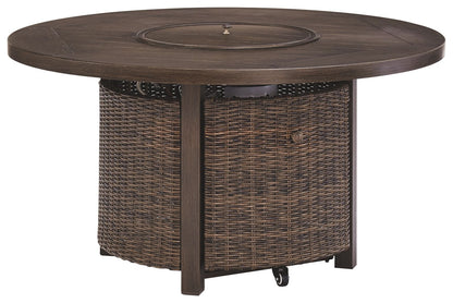 Paradise Trail - Round Fire Pit Table - Medium Brown by Ashley – view 2