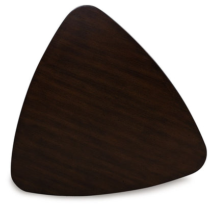 Shorbyn - Triangle Dining Room Table - Merlot by Ashley – view 4