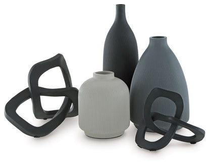 Leithick - Accessory Set (Set of 5) - Black / Tan / Gray by Ashley – Table Accessory Sets