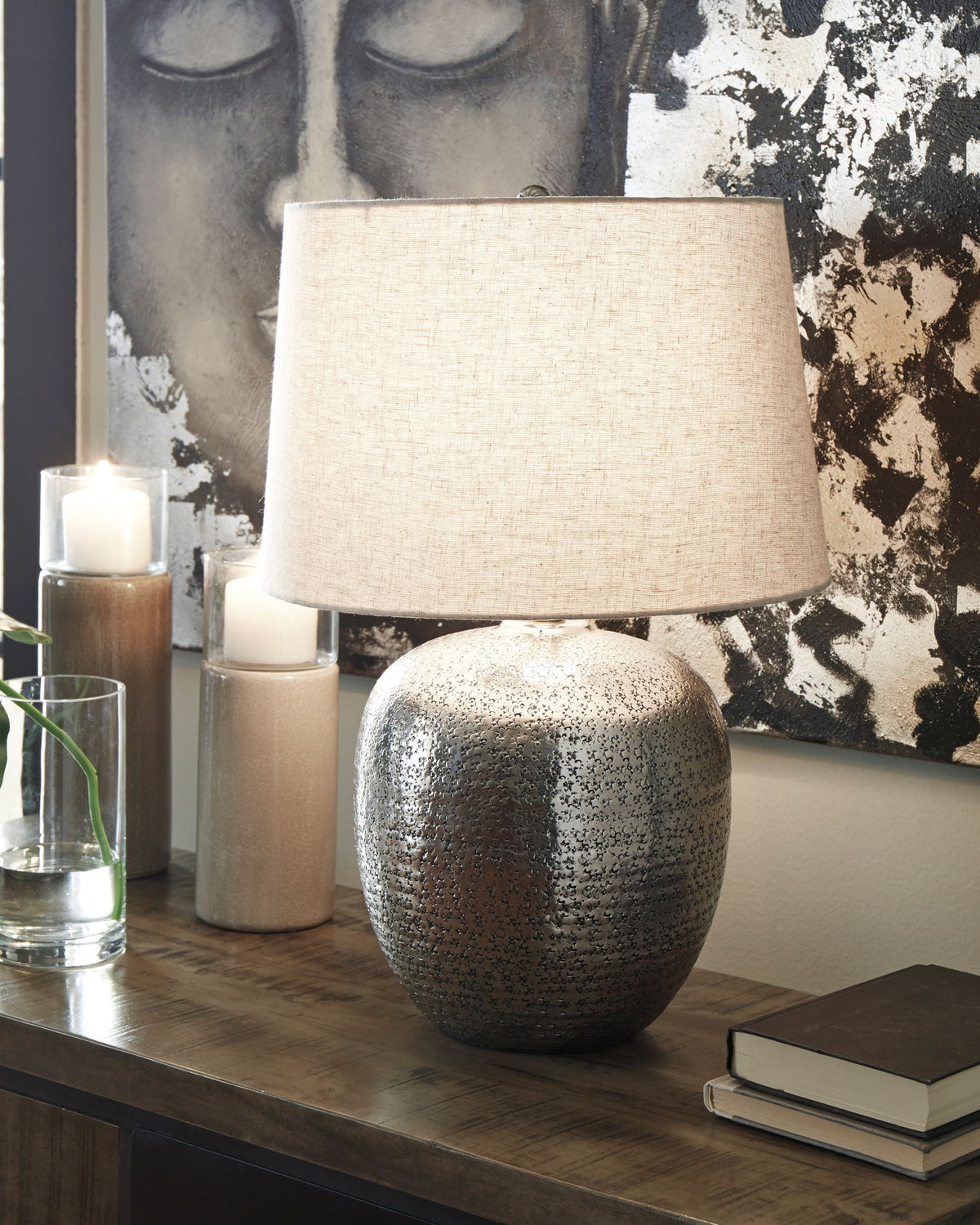 Magalie - Metal Table Lamp - Antique Silver Finish by Ashley – view 4