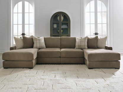 Camellia-Court - 4-Piece Double Chaise Sectional - Coffee – view 2