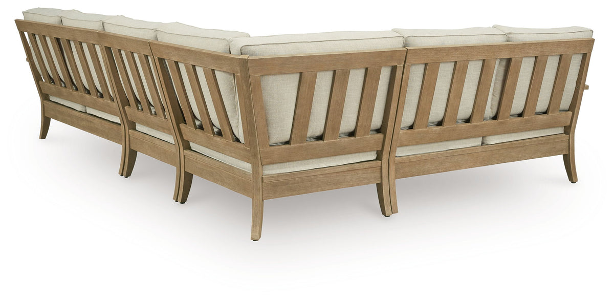 Clare View - 4-Piece Outdoor Sectional - Beige by Ashley – view 3