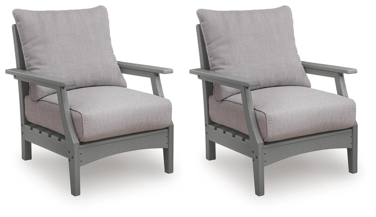 Cove Beach - Lounge Chair With Cushion (Set of 2) - Gray by Ashley – Chair Sets