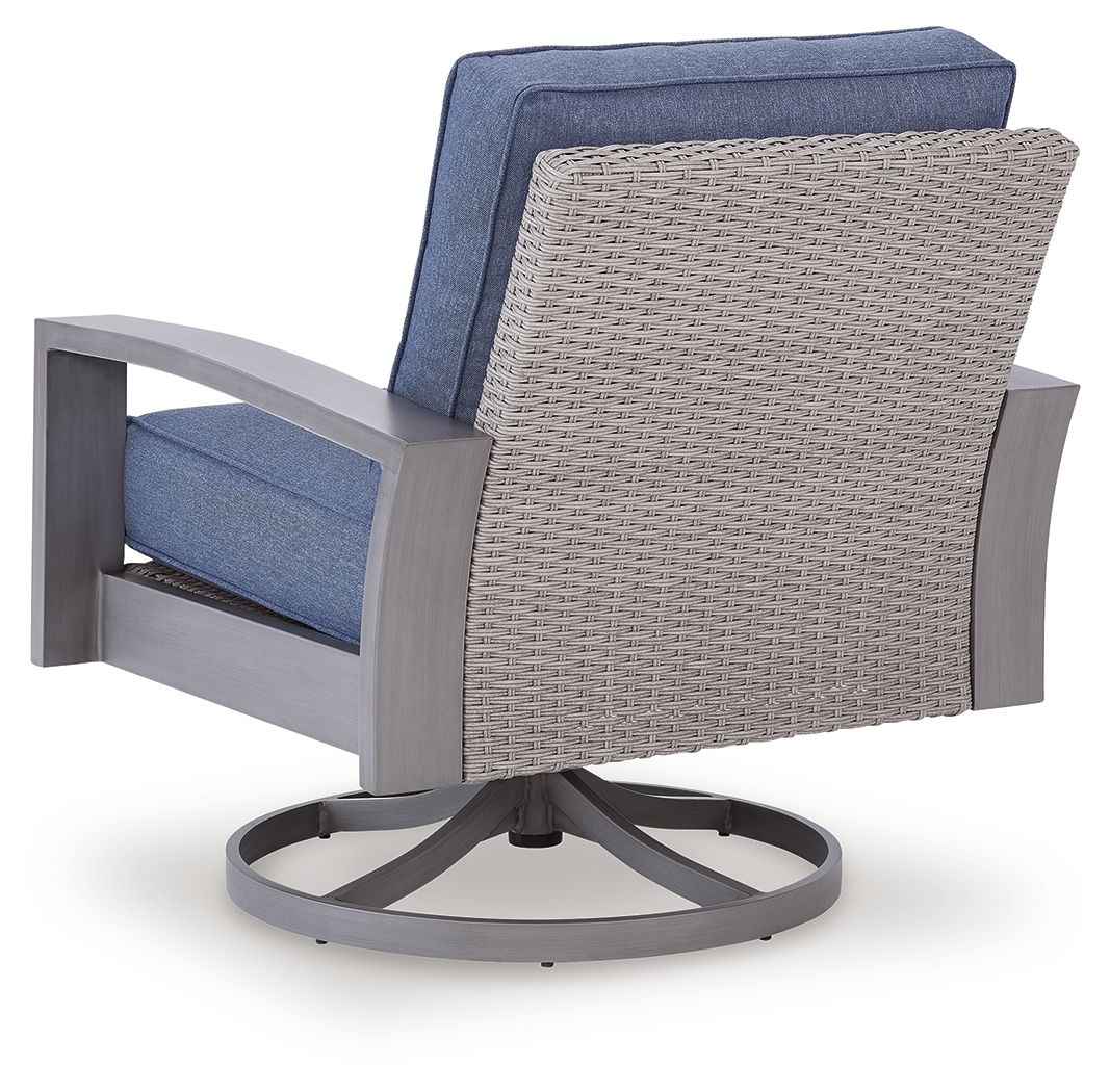Half Moon Beach - Swivel Lounge With Cushion - Blue / Gray by Ashley – view 3