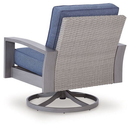 Half Moon Beach - Swivel Lounge With Cushion - Blue / Gray by Ashley – view 3