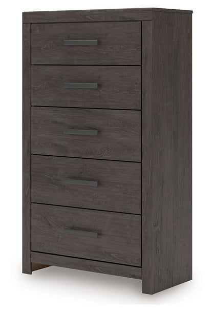Prendonea - Five Drawer Chest - Charcoal by Ashley – view 4