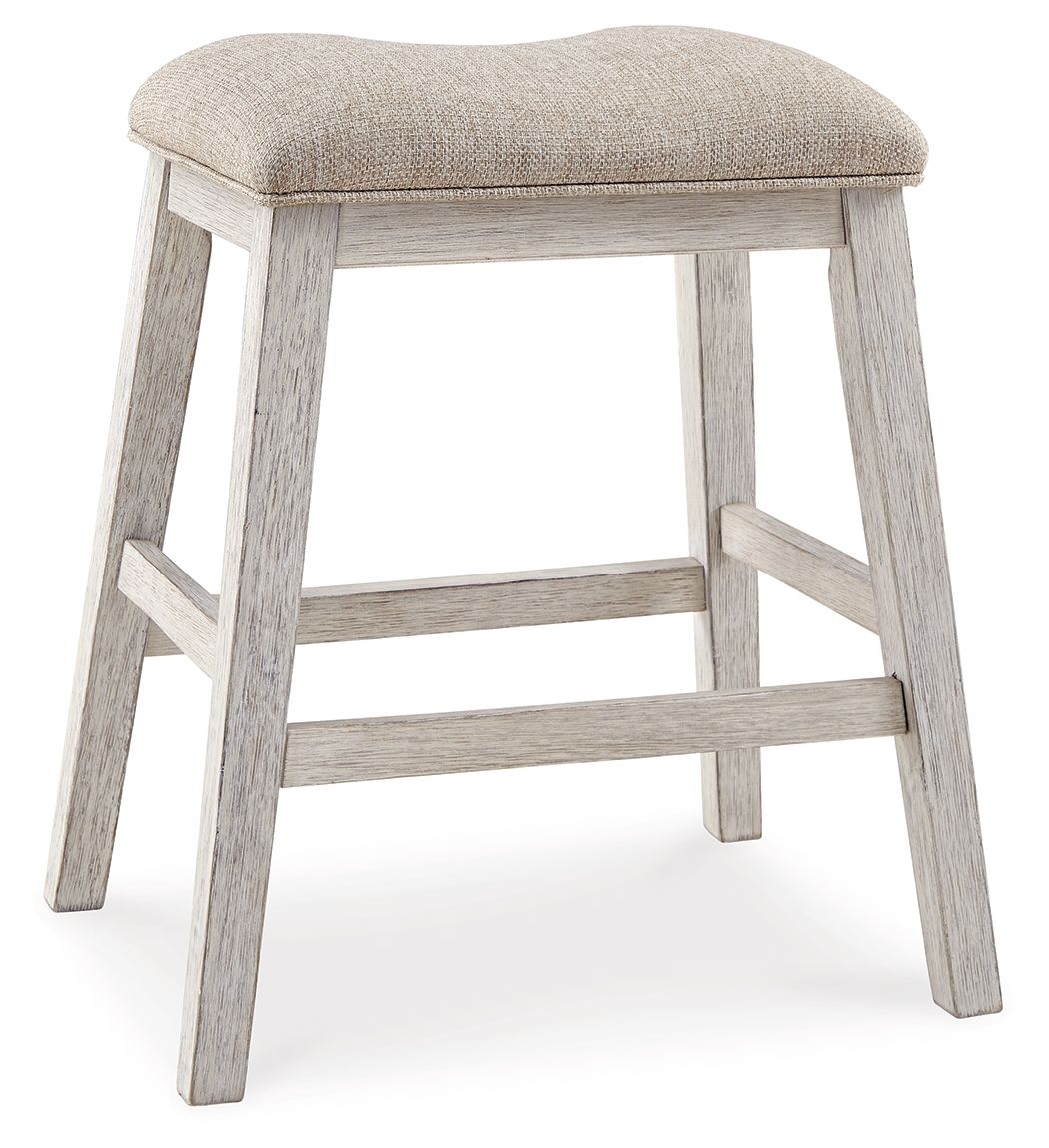 Skempton - Upholstered Stool (Set of 2) - White by Ashley – view 3