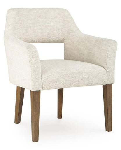 Marxmore - Dining Upholstered Arm Chair (Set of 2) - Beige / Brown – view 4