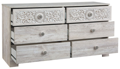 Paxberry - Six Drawer Dresser - Vinyl-Wrapped - Whitewash by Ashley – view 3