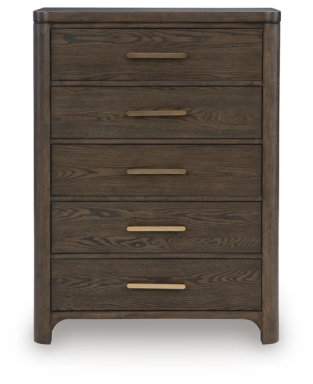 Radkin - Five Drawer Chest - Burnished Brown by Ashley – view 4