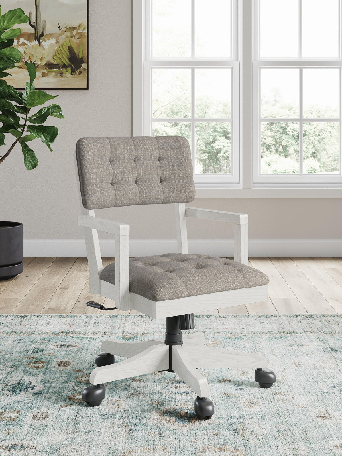 Robbinsdale - Home Office Desk Chair - Antique White by Ashley – view 3