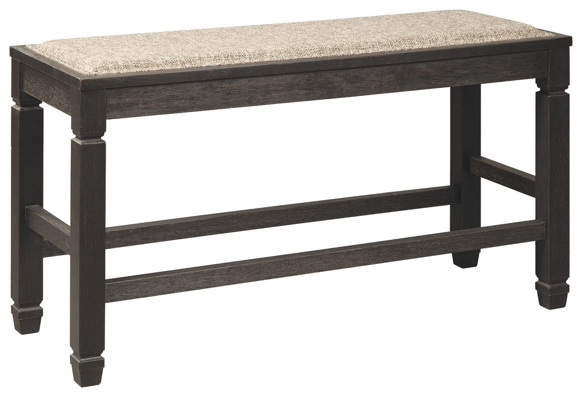 Tyler Creek - DBL Counter UPH Bench  - Antique Black by Ashley – Counter Benches