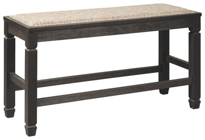 Tyler Creek - DBL Counter UPH Bench  - Antique Black by Ashley – Counter Benches