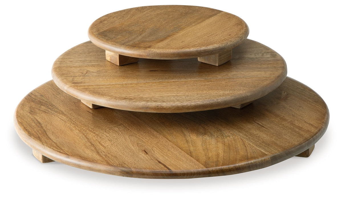 Kaidler - Tray Set (Set of 3) - Brown by Ashley – view 4