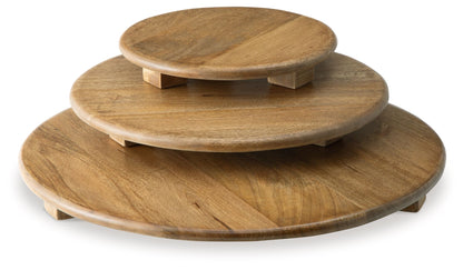 Kaidler - Tray Set (Set of 3) - Brown by Ashley – view 4