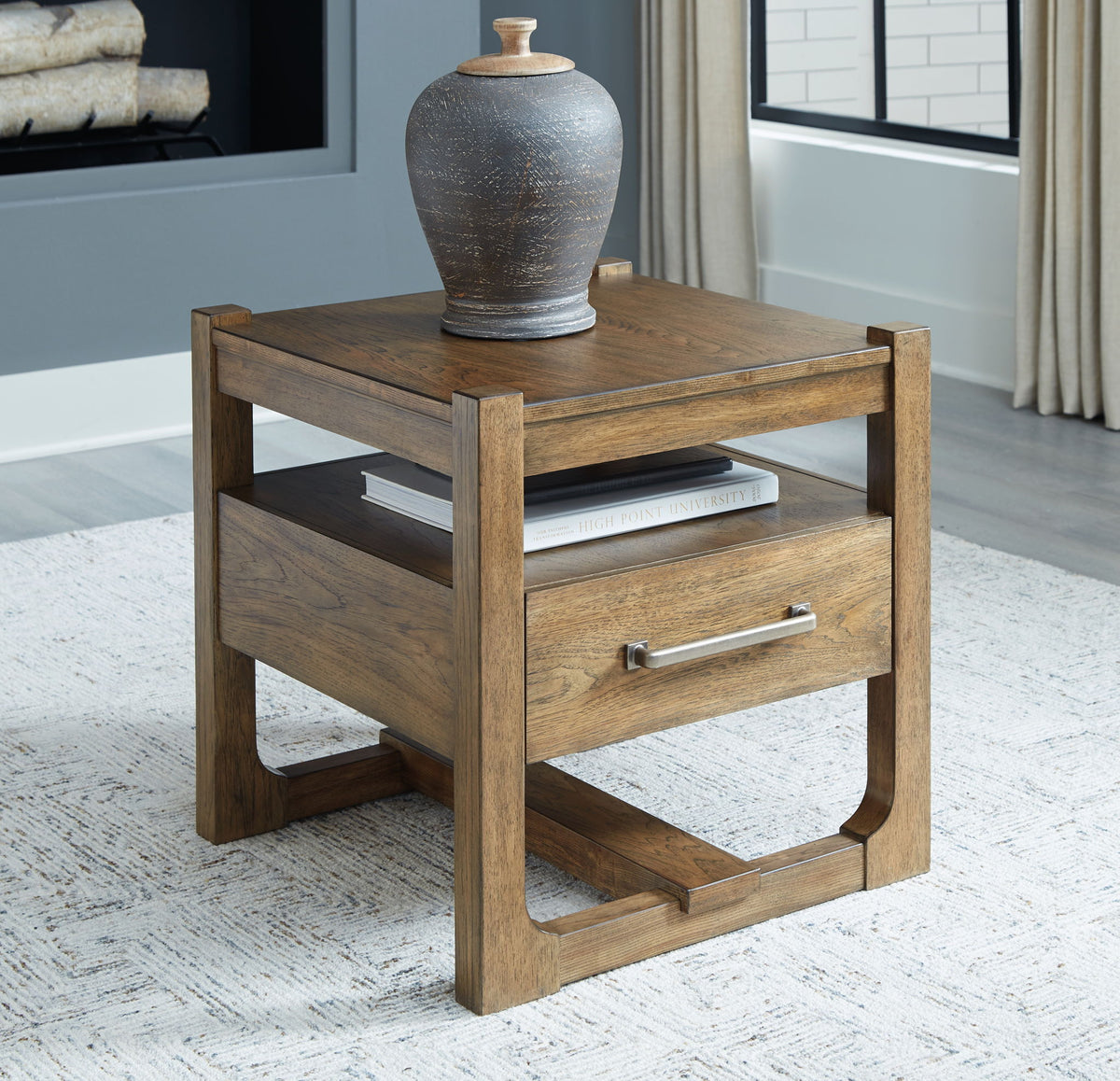 Cabalynn - Square End Table - Light Brown by Ashley – view 3