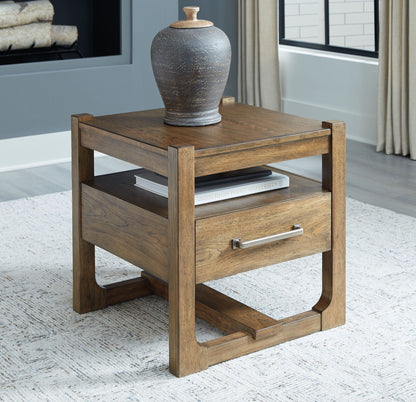 Cabalynn - Square End Table - Light Brown by Ashley – view 3