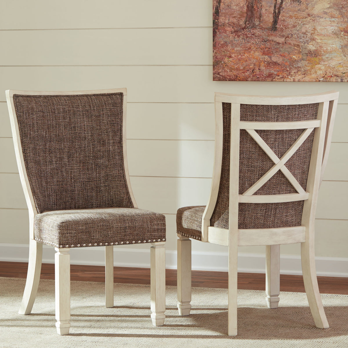 Bolanburg - Dining UPH Side Chair (Set of 2) - Lattice Back - Brown / Beige by Ashley – view 4