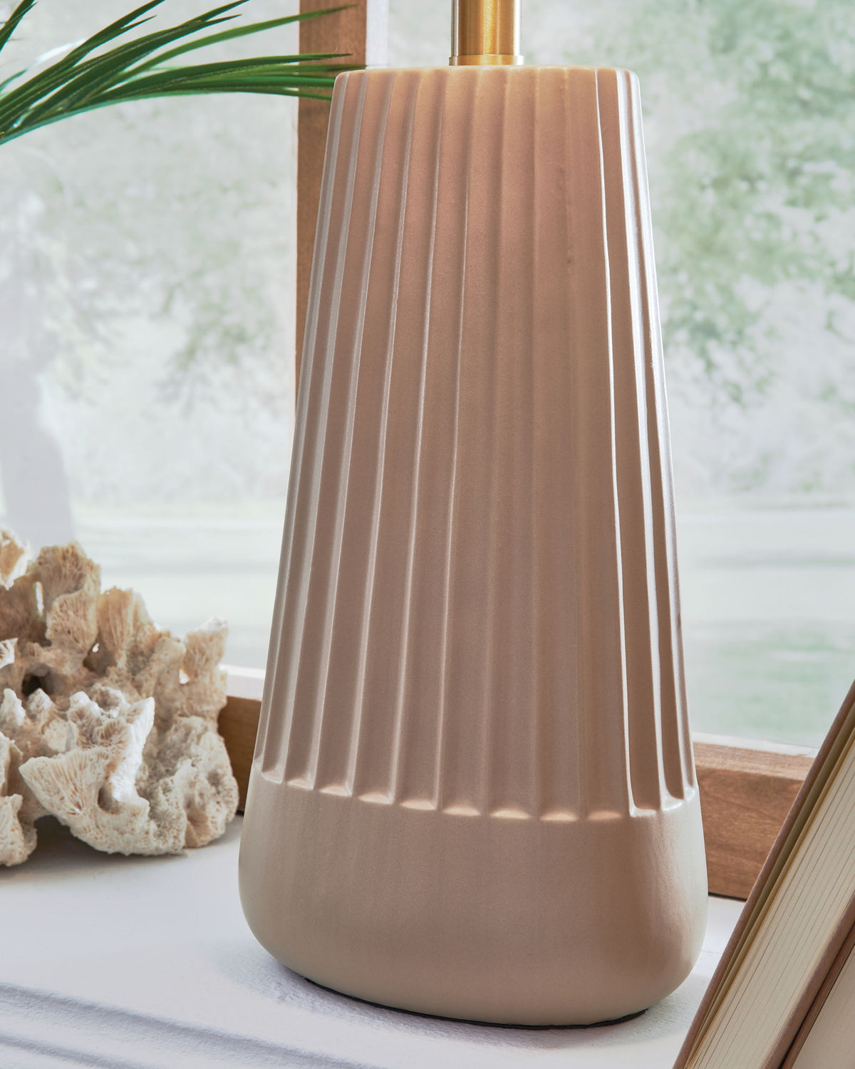 Dellner - Ceramic Table Lamp - Mocha by Ashley – view 2