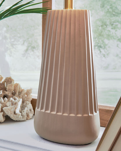 Dellner - Ceramic Table Lamp - Mocha by Ashley – view 2