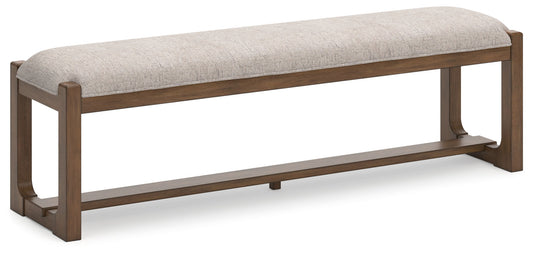 Cabalynn - Large Uph Dining Room Bench - Oatmeal / Light Brown by Ashley – Upholstered Benches