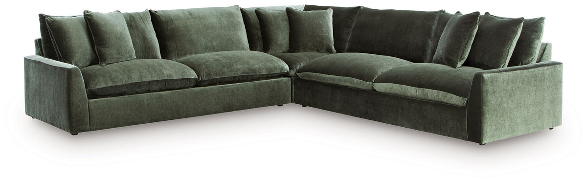 Carriage View - 3-Piece Sectional - Jade – Stationary Sectionals