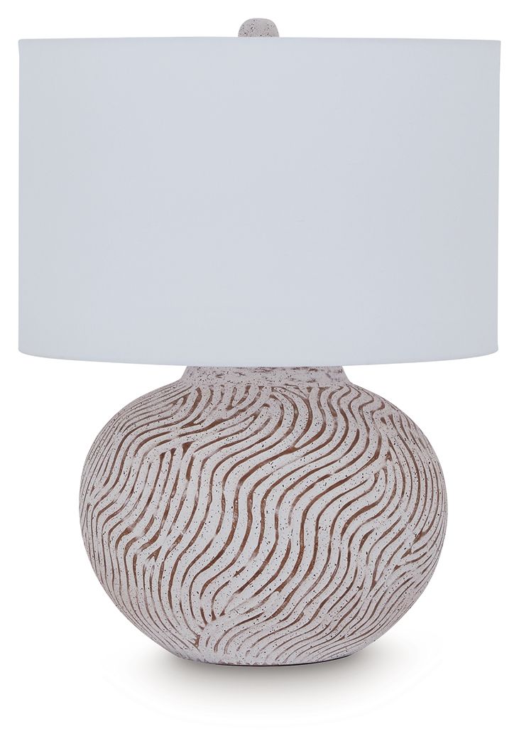 Vien - Terracotta Table Lamp - Distressed White by Ashley – Table Lamps