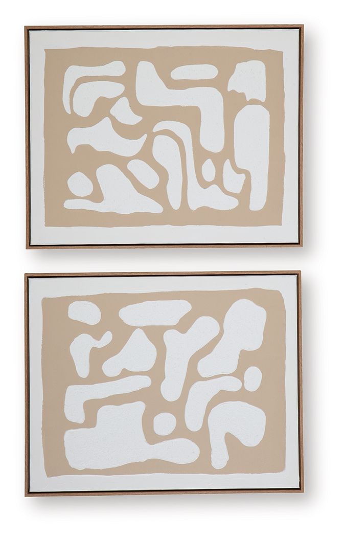 Waldett - Wall Art Set (Set of 2) - Beige / White by Ashley – view 3