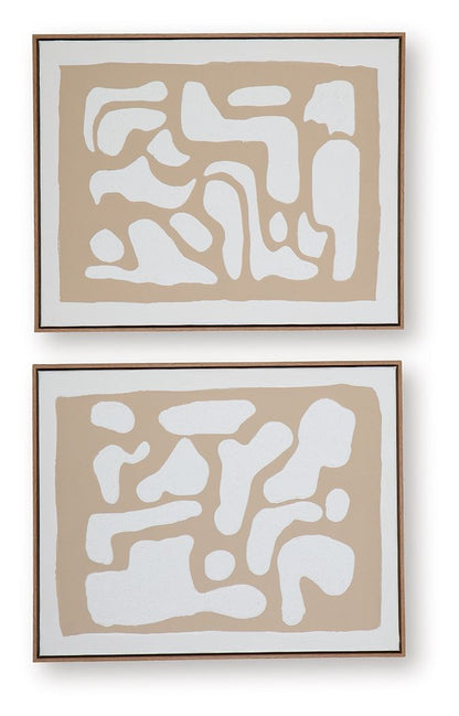 Waldett - Wall Art Set (Set of 2) - Beige / White by Ashley – view 3