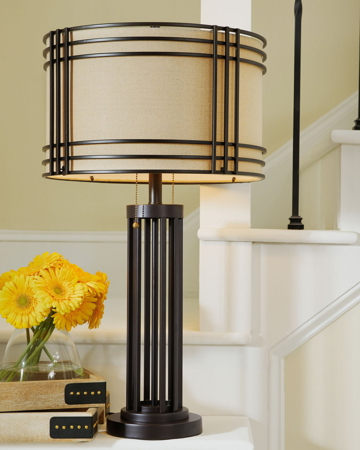 Hanswell - Metal Table Lamp  - Dark Brown by Ashley – view 4