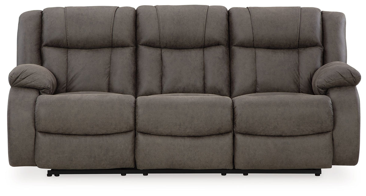 First Base - Reclining Sofa - Gunmetal by Ashley – Reclining Sofas