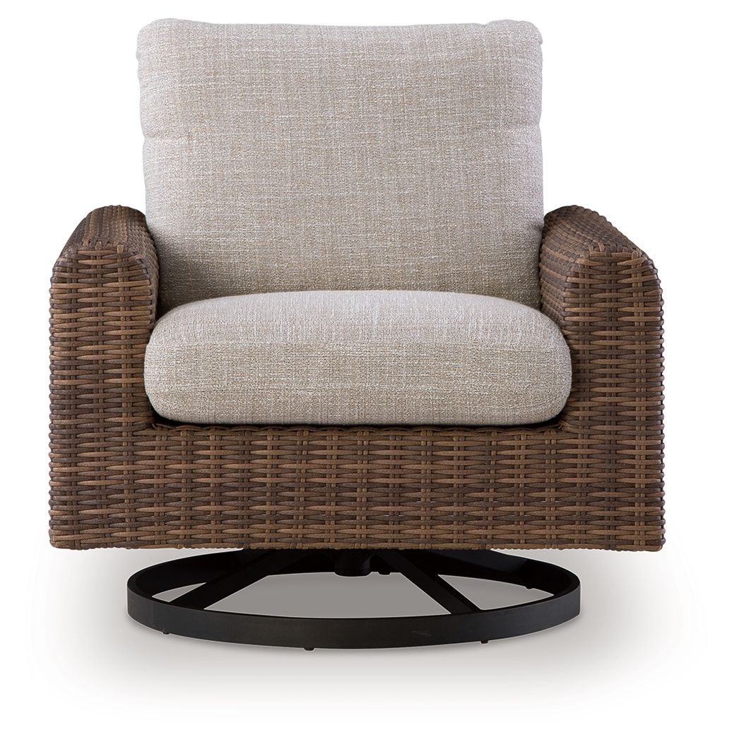 Dolan Creek - Swivel Lounge With Cushion - Gray / Brown by Ashley – view 3