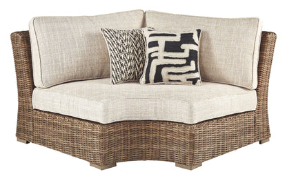 Beachcroft - Curved Corner Chair w/Cushion - Beige by Ashley – view 3