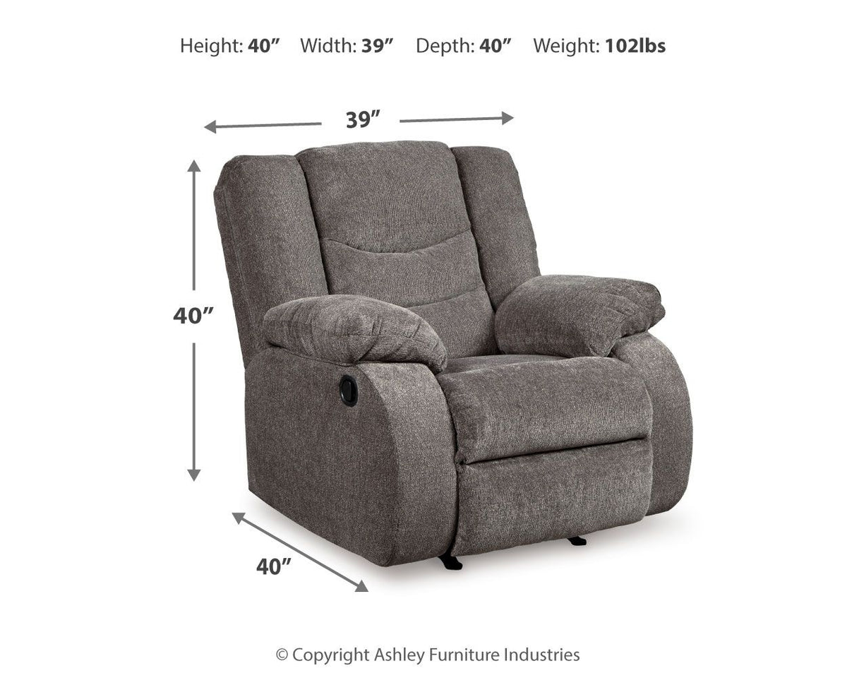 Tulen - Rocker Recliner - Gray by Ashley – view 3