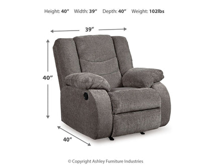 Tulen - Rocker Recliner - Gray by Ashley – view 3