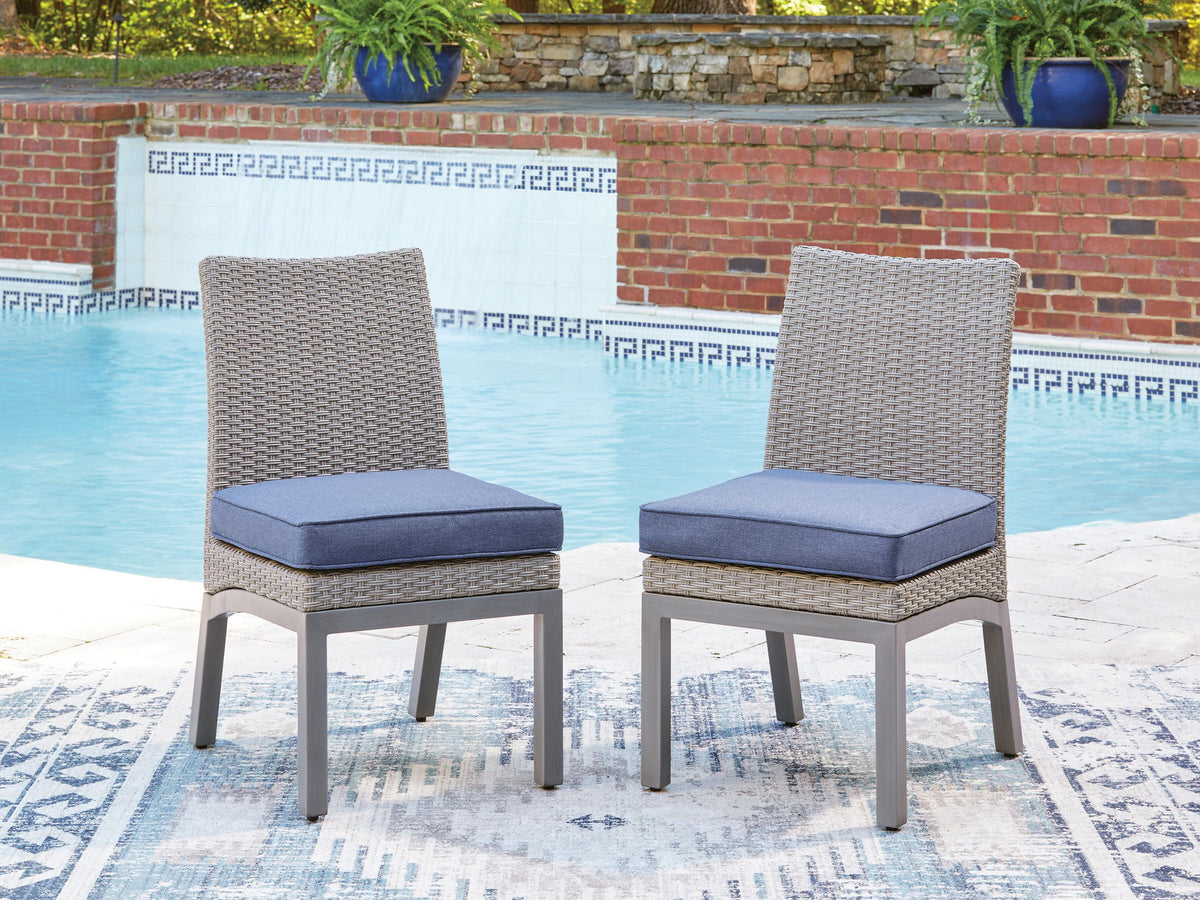Half Moon Beach - Side Chair With Cushion (Set of 2) - Blue / Gray by Ashley – view 4