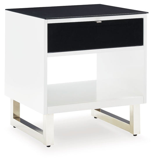 Gardoni - Rectangular End Table - White / Black by Ashley – End Tables