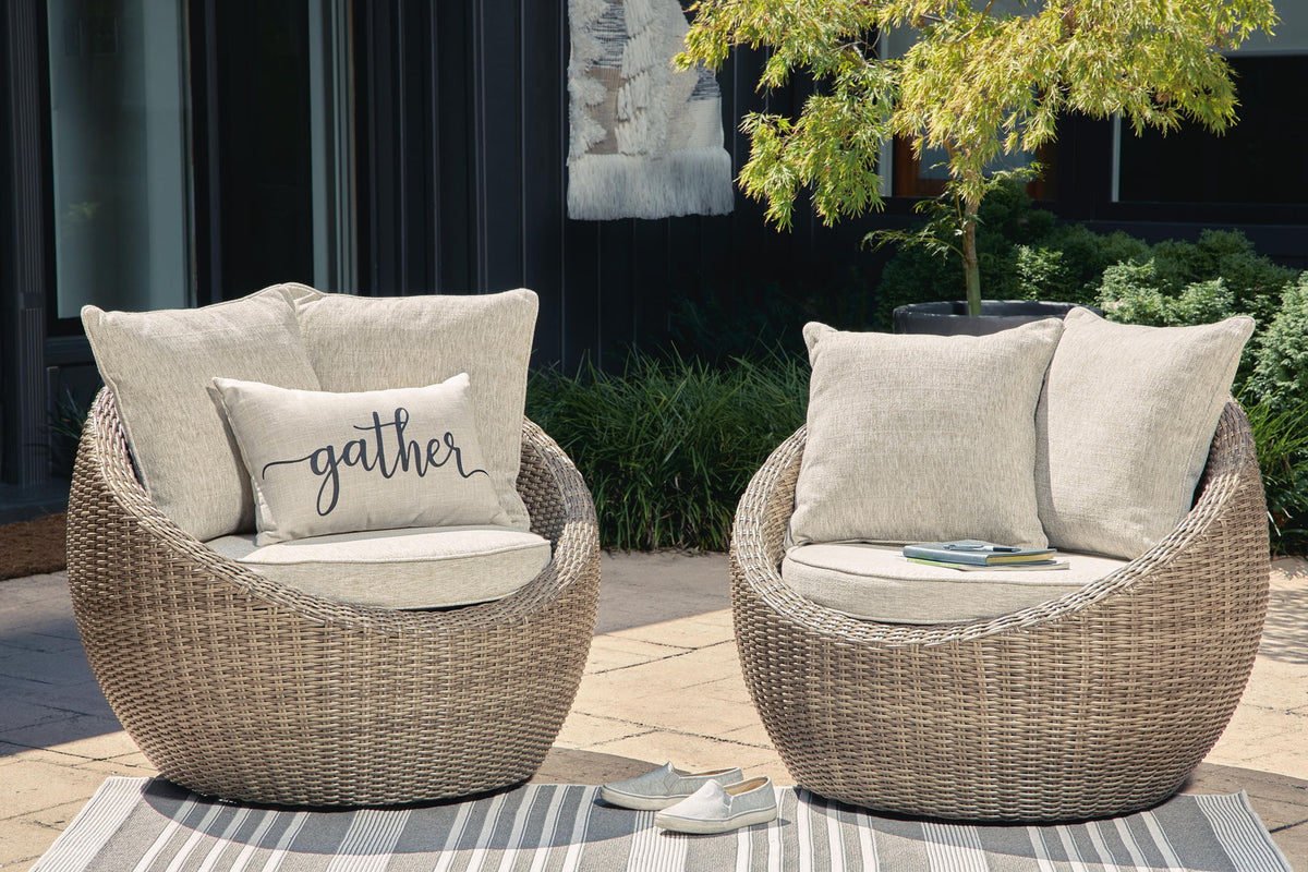 Danson - Swivel Lounge w/Cushion (Set of 2) - Beige by Ashley – view 3