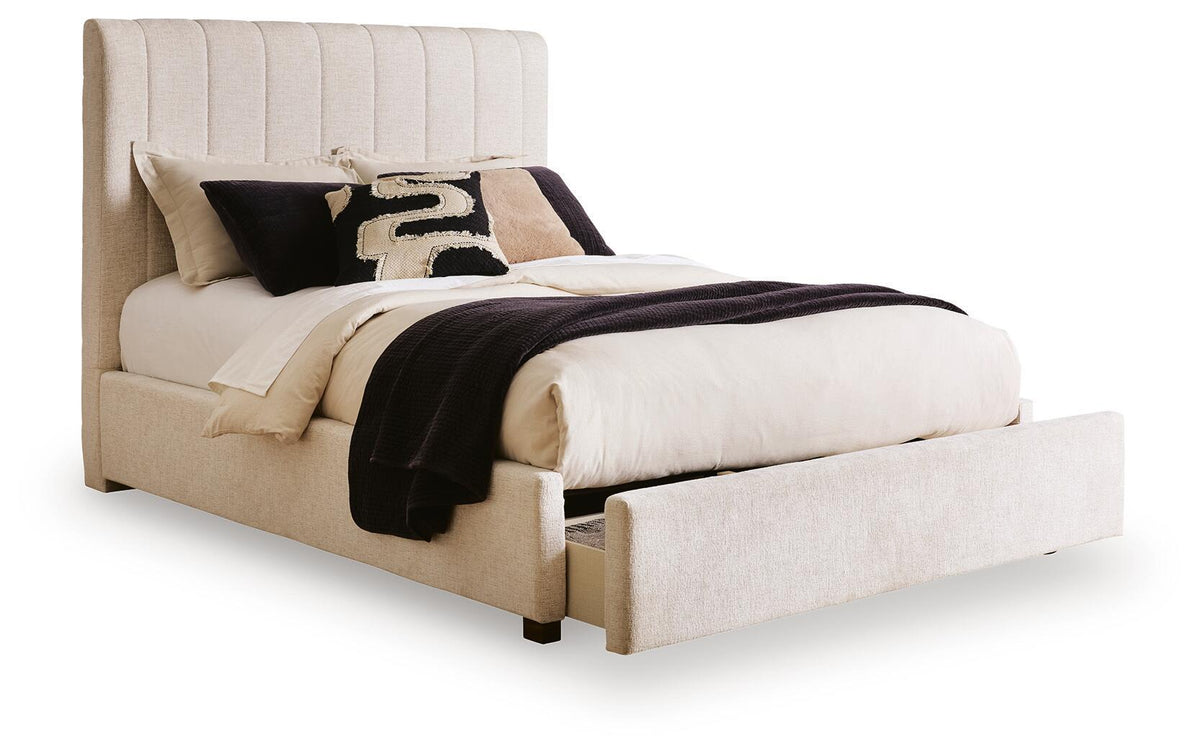 Brizmore - Queen Upholstered Storage Bed - Beige by Ashley – view 3