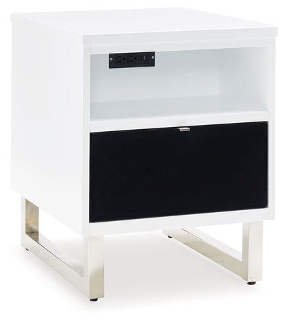 Gardoni - Chair Side End Table - White / Black by Ashley – Chair Side Tables