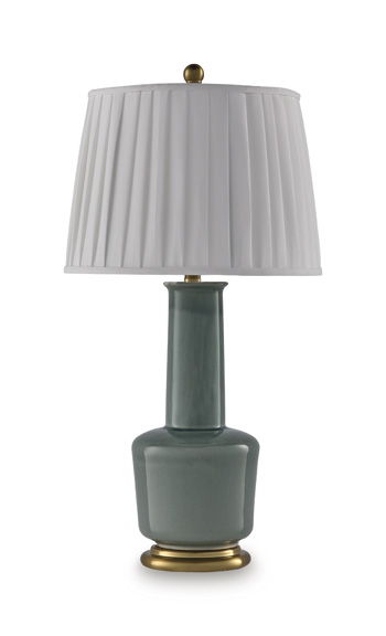 Webbington - Ceramic Table Lamp - Teal / Gold Finish by Ashley – Table Lamps