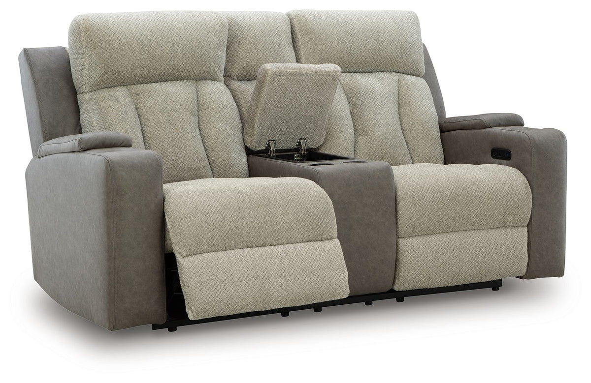 WhipLash - Power Reclining Loveseat With Console / Adj Headrest - Sisal by Ashley – view 4