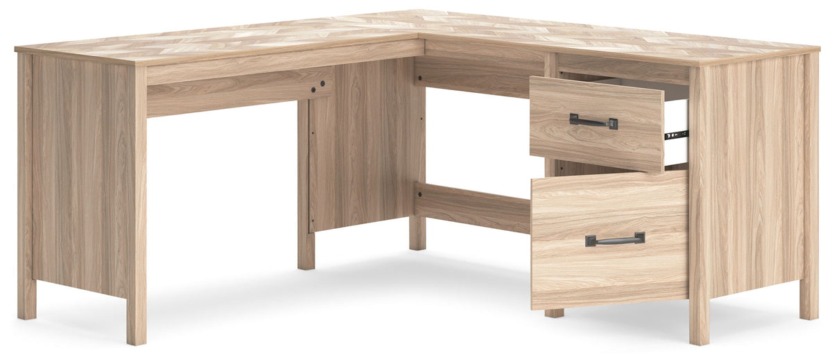 Battelle - 60" Home Office Desk With Return - Tan by Ashley – view 4