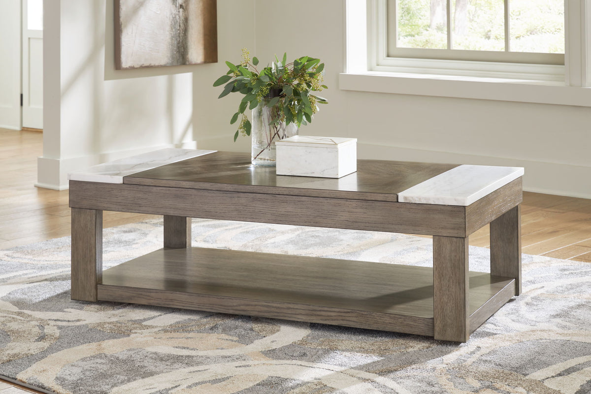 Loyaska - Lift Top Cocktail Table - Grayish Brown / White by Ashley – view 4